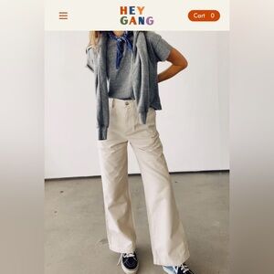 Hey Gang Buckle Back Trouser- olive- size 24